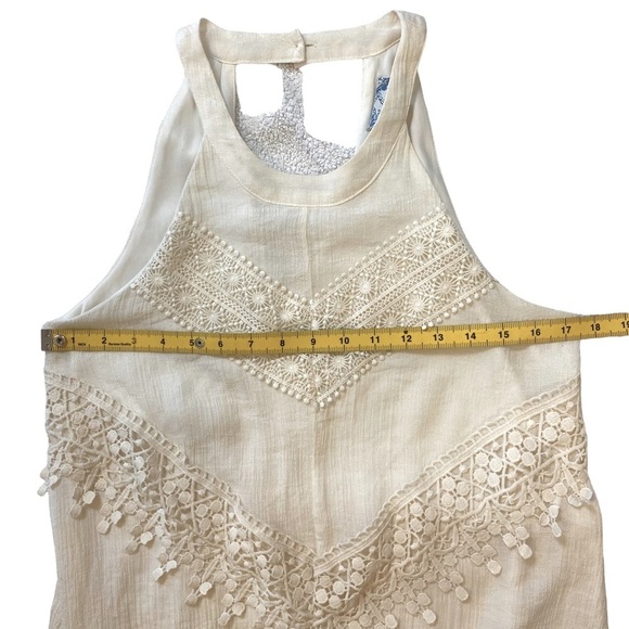 J Gee Dress M Ivory Rayon Blend Lined Sleeveless A Line Dress Lace‎ Feminine - Picture 13 of 16